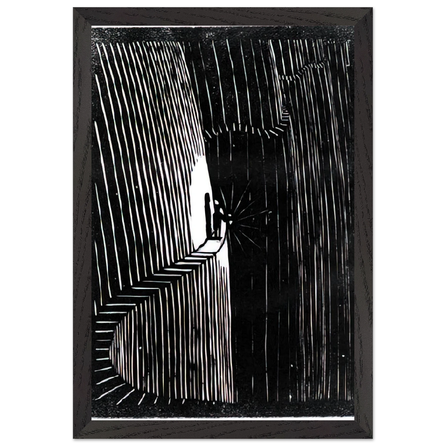 MC Escher - ESCHER (7) Wall Art - 21x29.7 cm / 8x12" - Premium Wooden Framed Poster With Fine Art Paper - White frame