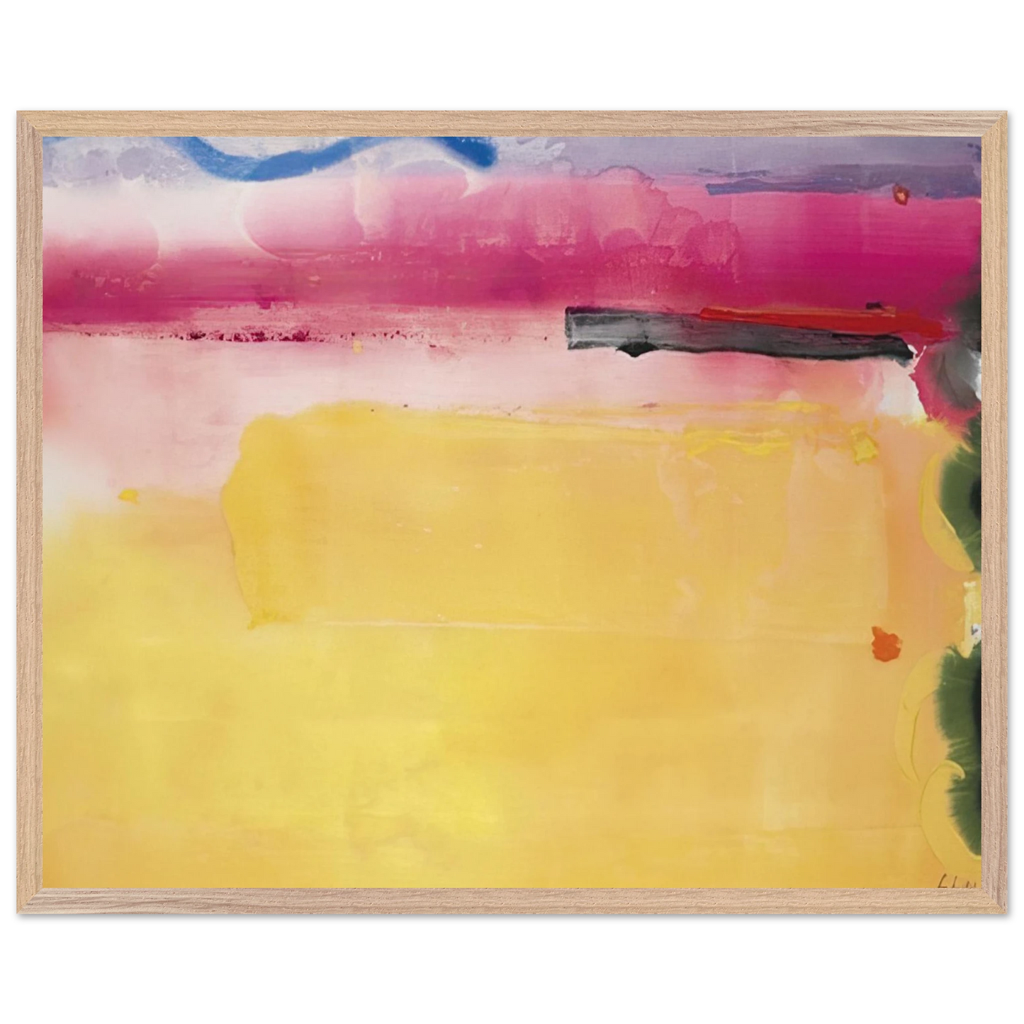 Helen Frankenthaler - Black-Eyed Susan - 1988 Wall art - 30x40 cm / 12x16 inches - Premium Wooden Framed Poster With Fine Art Paper - Wood frame