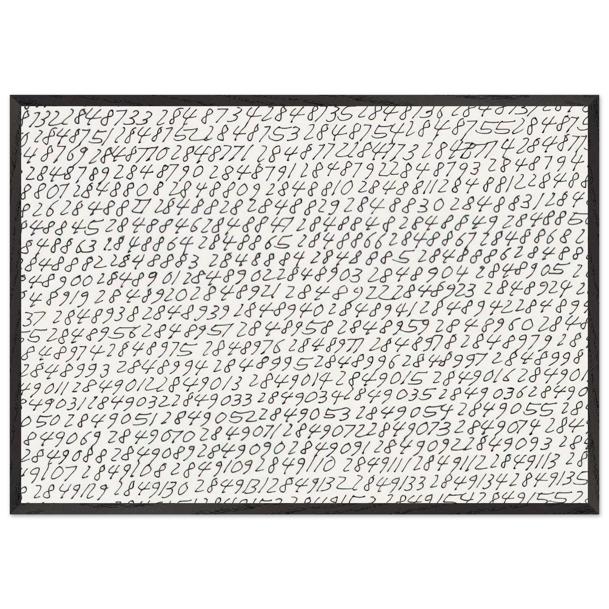 19651 -  Detail - Conceptual Art - Roman Opalka Framed Art Print – Black Wooden Frame - Default Title - -Framed Art Print