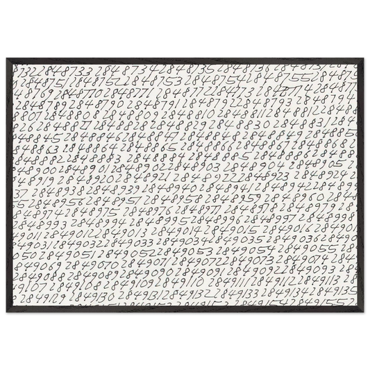 19651 -  Detail - Conceptual Art - Roman Opalka Framed Art Print – Black Wooden Frame - Default Title - -Framed Art Print