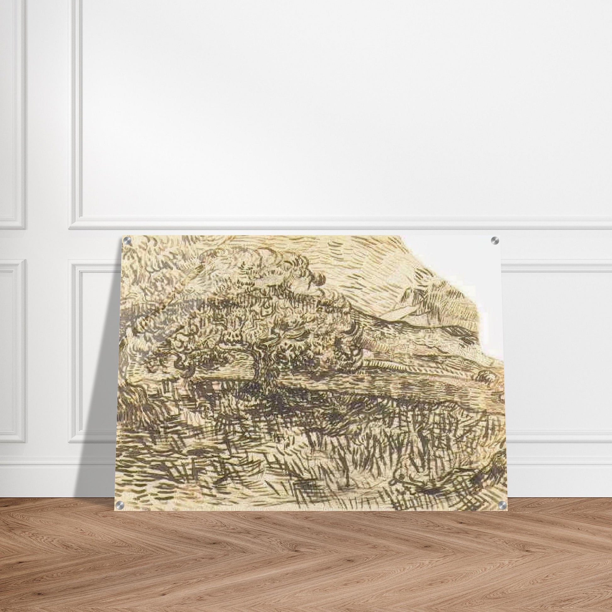 Olive Trees in a Mountain Landscape - Vincent van Gogh Acrylic Print - 70x100 cm / 28x40″ inches | Vincent van Gogh Wall Art | Vincent van Gogh Prints