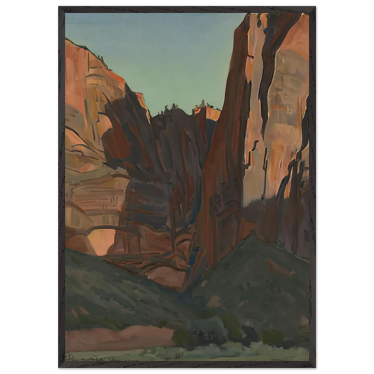 NOTCH IN THE WALL ZION NATIONAL PARK AUGUST 1933 1933 - Maynard Dixon Framed Art Print – Black Wooden Frame - Default Title - -Framed Art Print