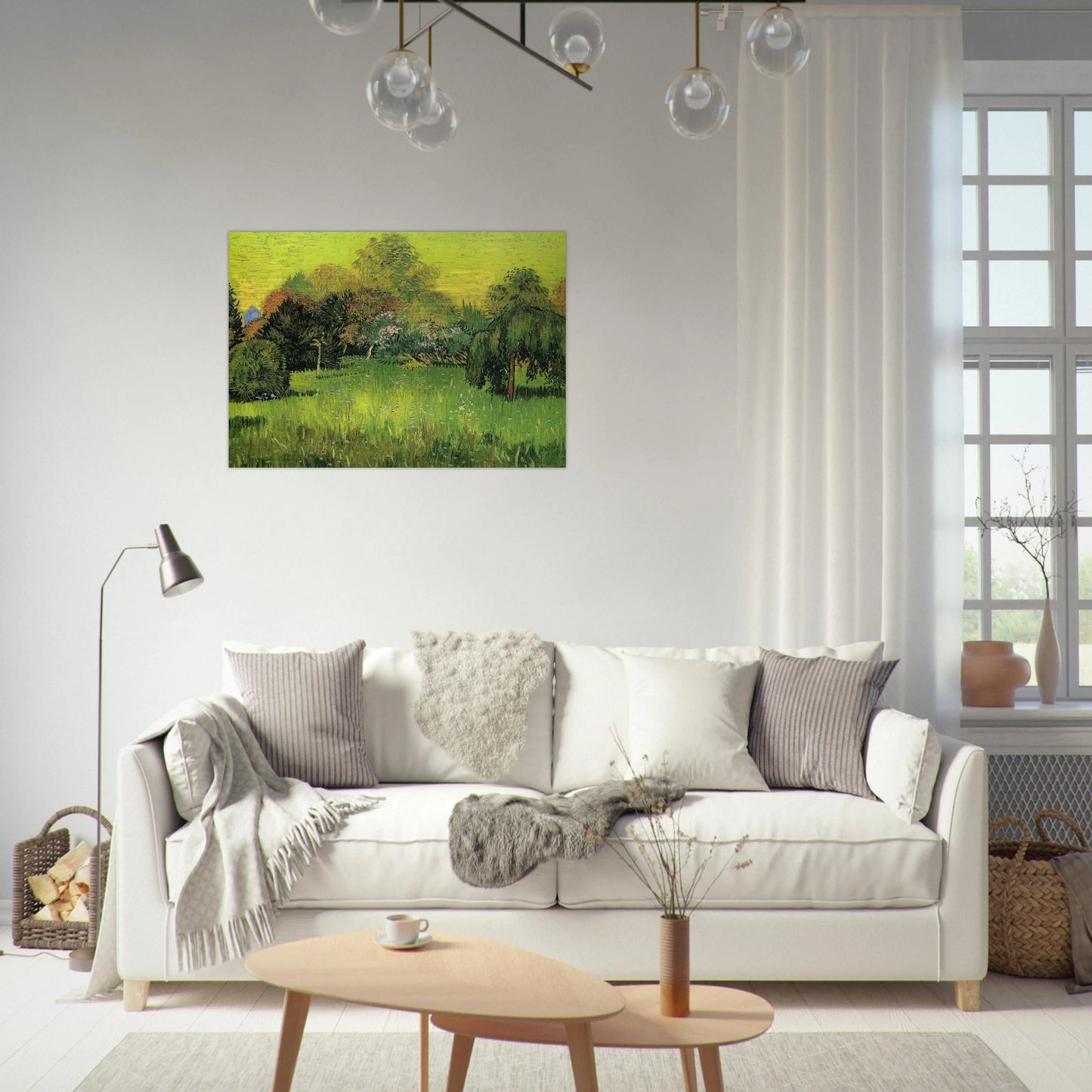 Public Park with Weeping Willow The Poet s Garden I - Vincent van Gogh Brushed Aluminum Print - 70x100 cm / 28x40 inches | Vincent van Gogh Aluminum Print | Vincent van Gogh Prints