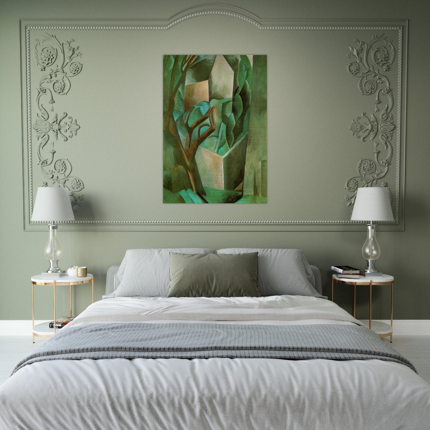 House in the garden - Pablo Picasso Brushed Aluminum Print - 70x100 cm / 28x40 inches | Pablo Picasso Aluminum Print | Pablo Picasso Prints