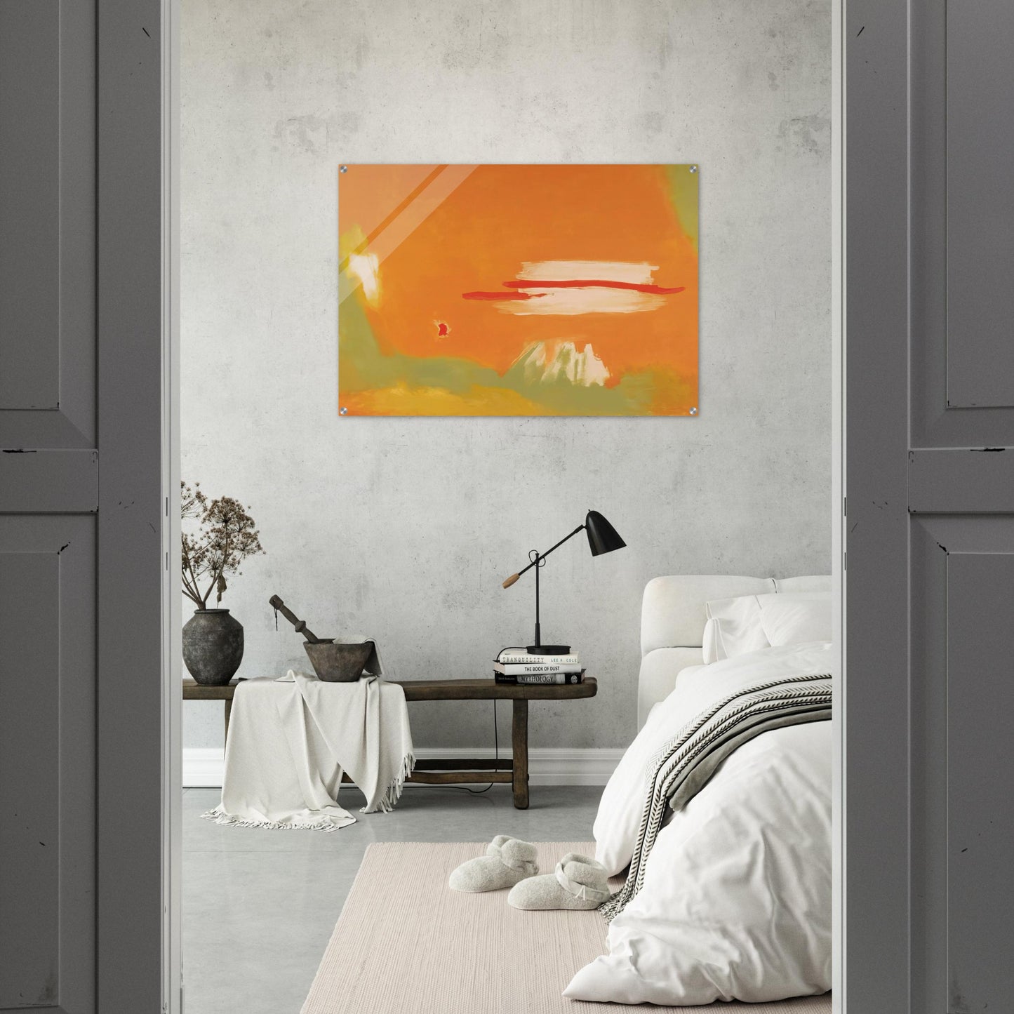 RED ACROSS 1996 - Esteban Vicente Acrylic Print - 70x100 cm / 28x40″ inches | Esteban Vicente Wall Art | Esteban Vicente Prints
