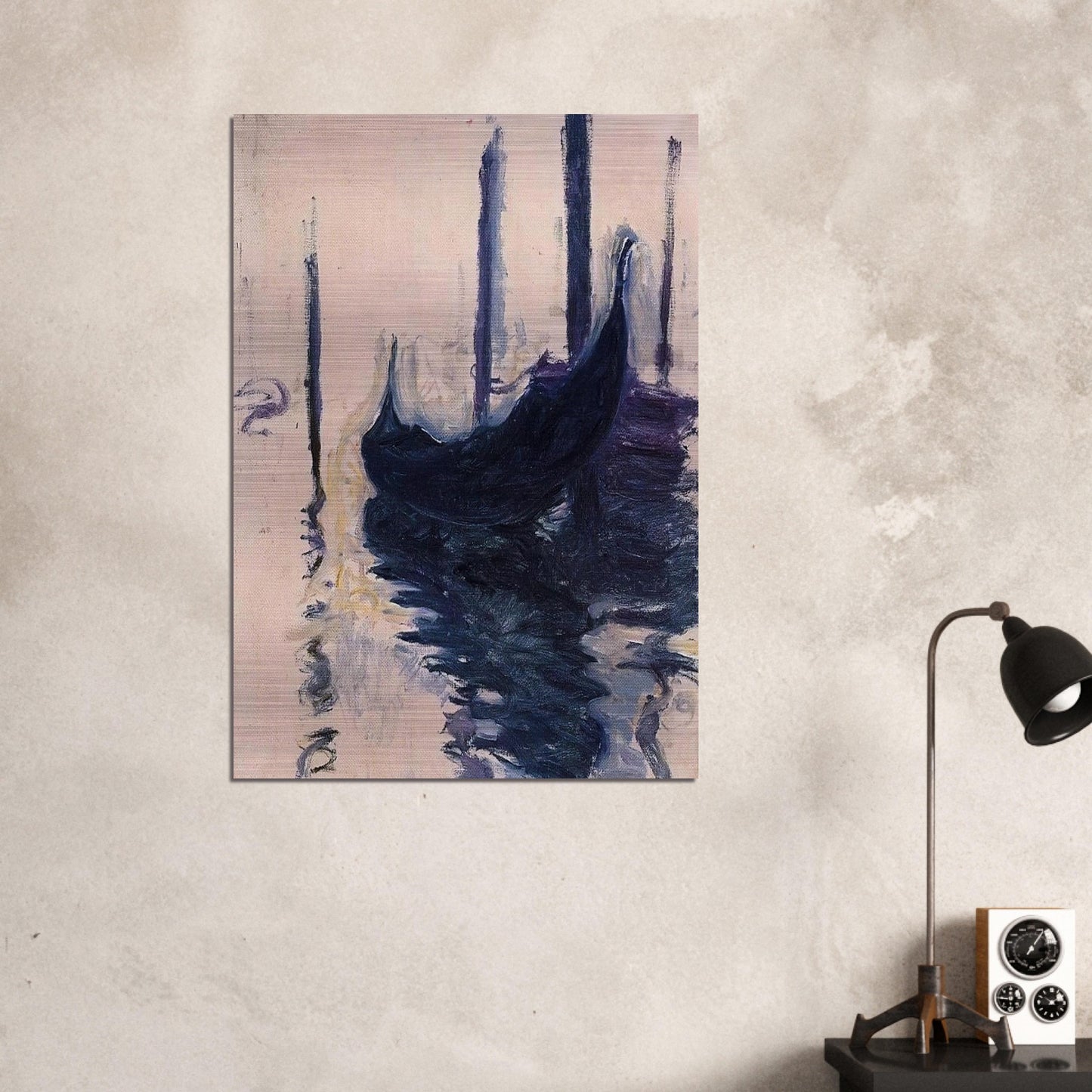 Gondola in Venice - claude monet Brushed Aluminum Print - 70x100 cm / 28x40 inches | claude monet Aluminum Print | claude monet Prints
