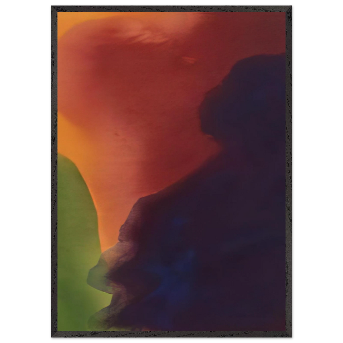 Helen Frankenthaler - Blue Atmosphere III - 1963 Wall art - 45x60 cm / 18x24 inches - Premium Wooden Framed Poster With Fine Art Paper - Wood frame
