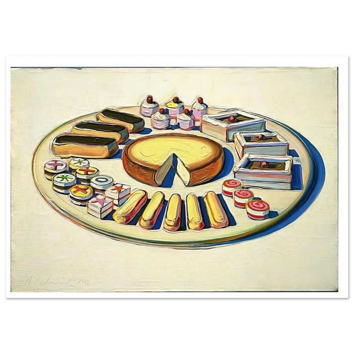 Wayne Thiebaud - French Pastries - 1963 Wall Art - 30x40 cm / 12x16 inches - Fine Art Poster-canvas - -