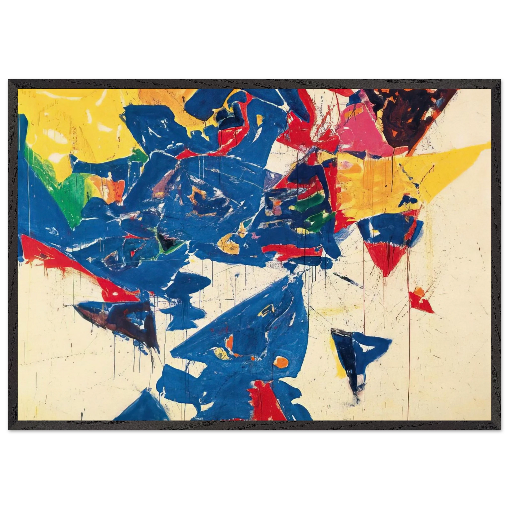 Middle Blue III - Sam Francis Framed Art Print – Black Wooden Frame - Default Title - -Framed Art Print