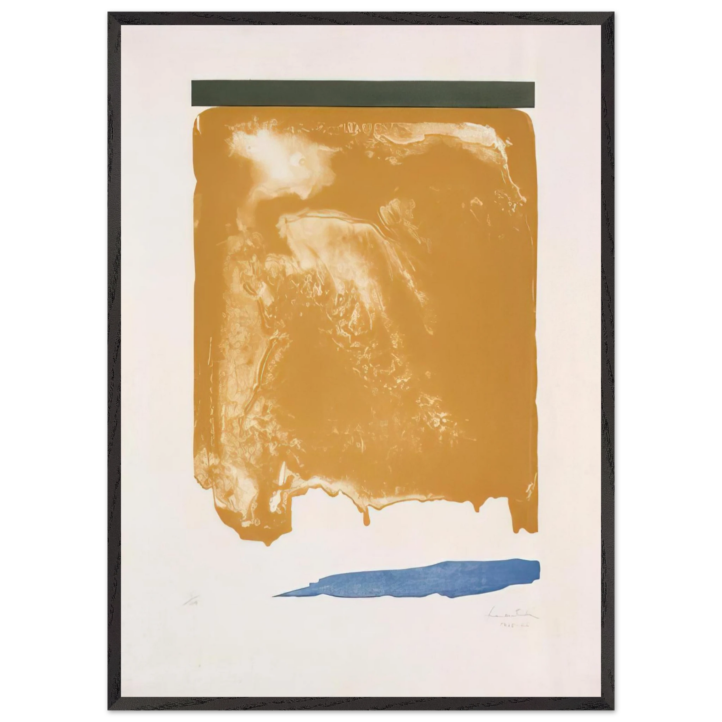 Helen Frankenthaler - Persian Garden - 1966 Wall art - 28x43  cm / XL (11x17 inches) - Premium Wooden Framed Poster With Fine Art Paper - White frame