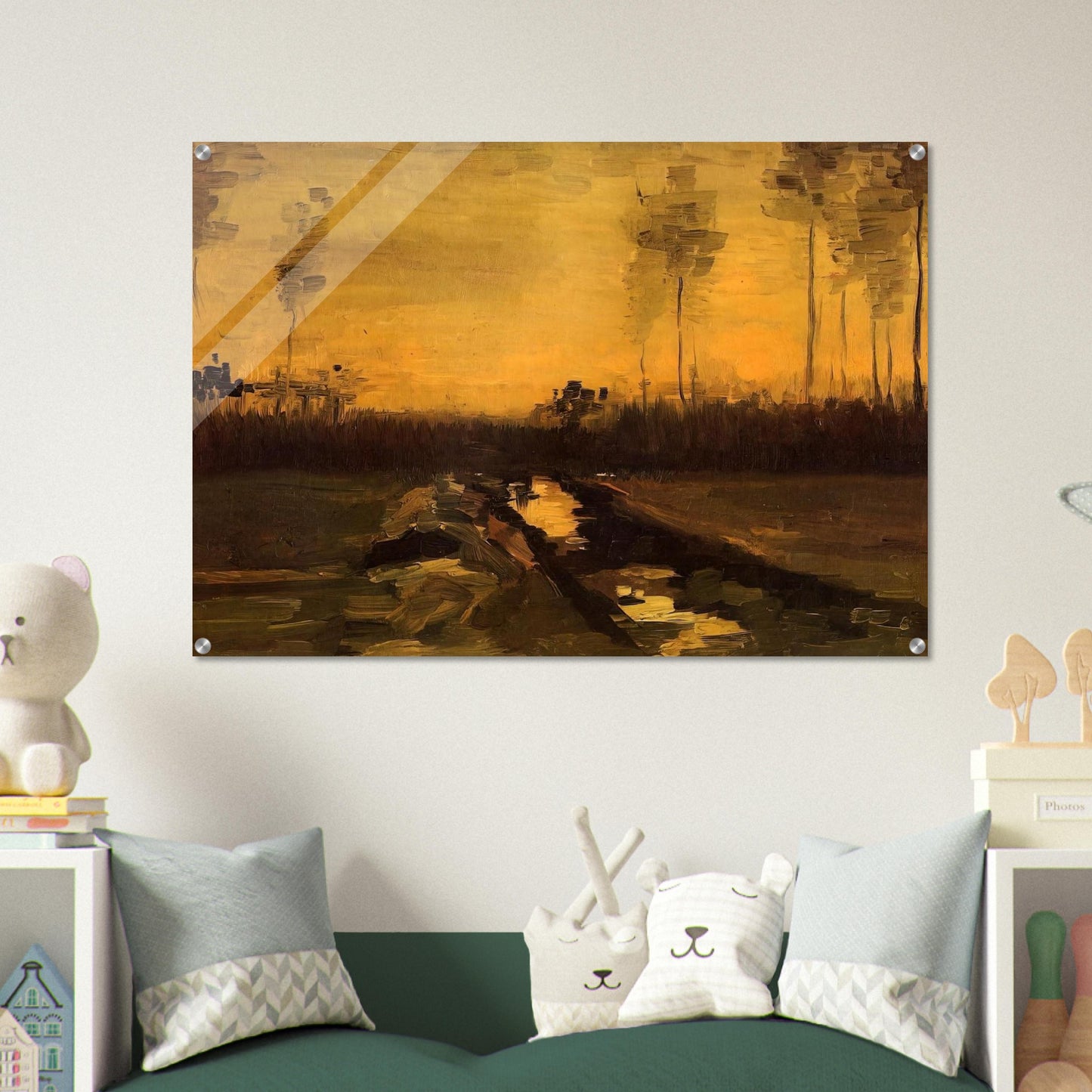 Landscape at Dusk - Vincent van Gogh Acrylic Print - 70x100 cm / 28x40″ inches