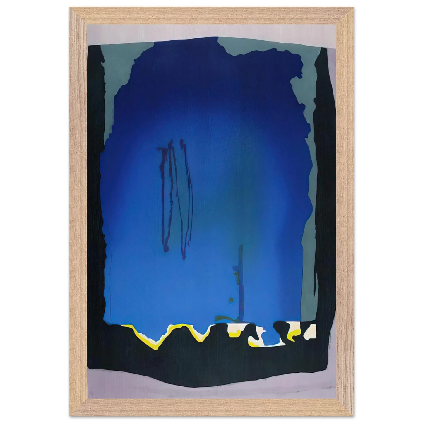Helen Frankenthaler - Freefall - 1992 Wall art - 45x60 cm / 18x24 inches - Premium Wooden Framed Poster With Fine Art Paper - Black frame