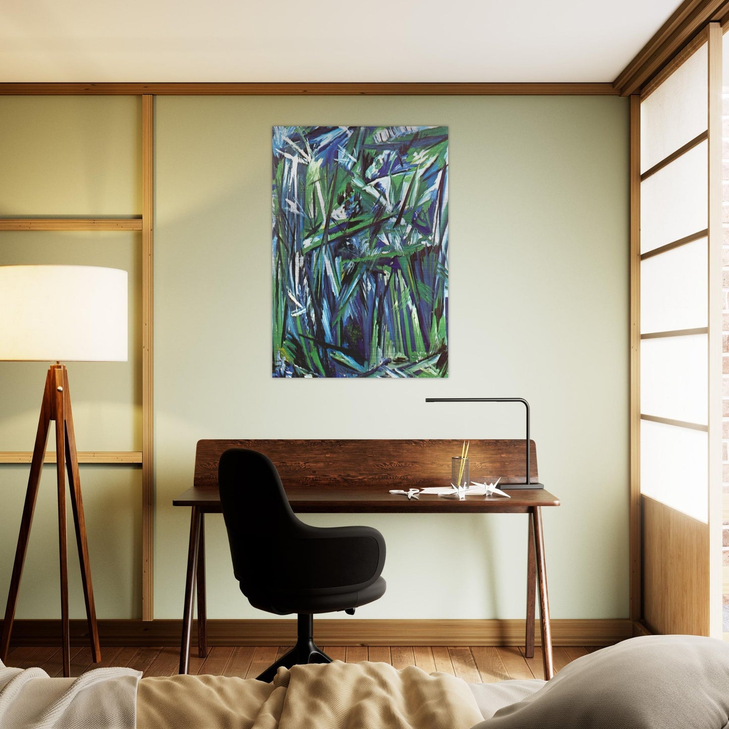 Green Forest - 1911 - Natalia Goncharova Brushed Aluminum Print - 70x100 cm / 28x40 inches | Natalia Goncharova Aluminum Print | Natalia Goncharova Prints