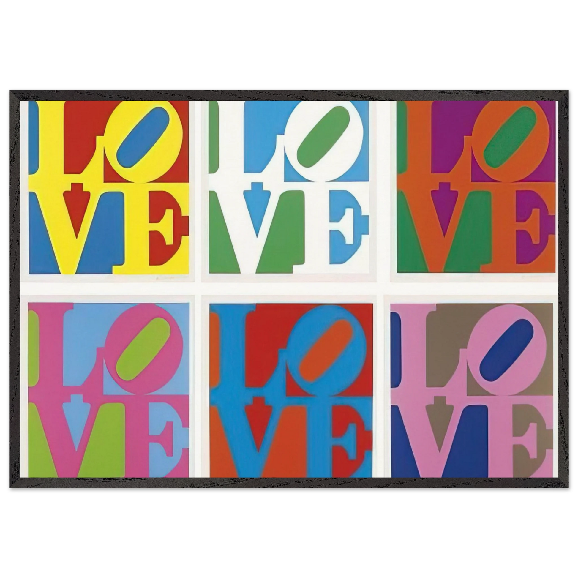 The Garden of Love - Robert Indiana Framed Art Print – Black Wooden Frame - Default Title - -Framed Art Print