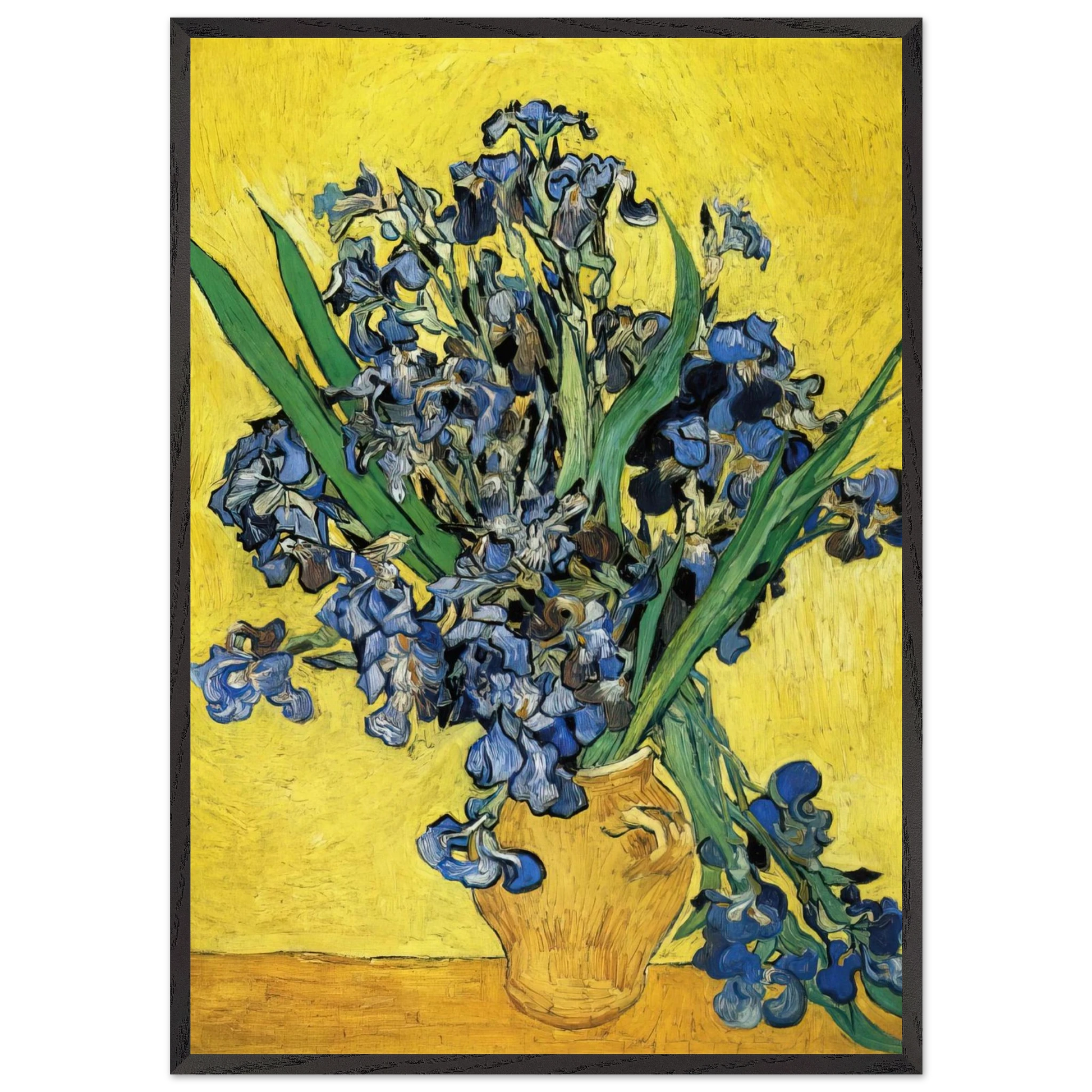 Still Life with Irises - Vincent van Gogh Framed Art Print – Black Wooden Frame - Default Title - -Framed Art Print