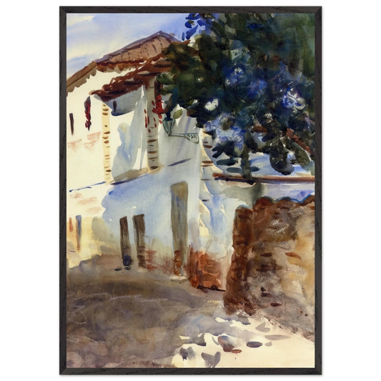 The White House - John Singer Sargent 70x100 cm / 28x40 inches Framed Art Print – Black Wooden Frame