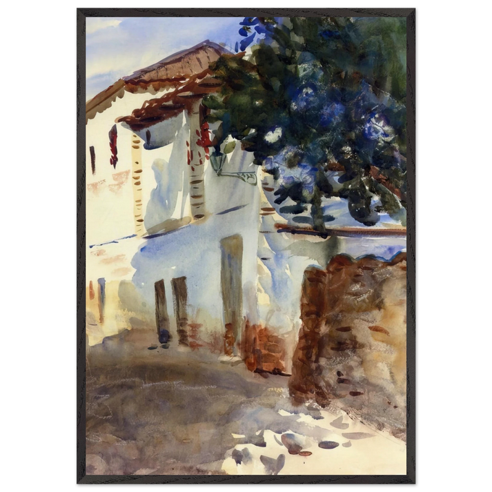 The White House - John Singer Sargent 70x100 cm / 28x40 inches Framed Art Print – Black Wooden Frame