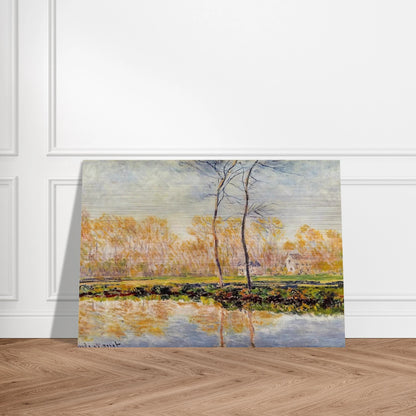 The Banks of the River Epte at Giverny - claude monet Brushed Aluminum Print - 70x100 cm / 28x40 inches | claude monet Aluminum Print | claude monet Prints