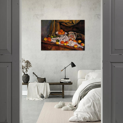 Fruit Bowl, Pitcher and Fruit - Paul Cézanne Brushed Aluminum Print - 70x100 cm / 28x40 inches | Paul Cézanne Aluminum Print | Paul Cézanne Prints