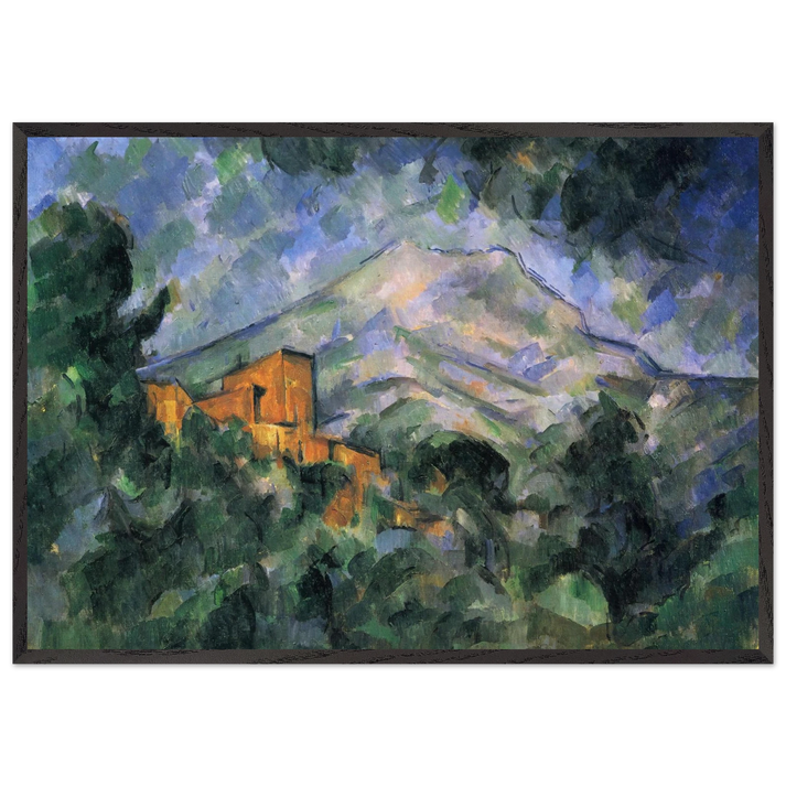 Montagne Sainte-Victoire and the Black Chateau - Paul Cezanne 70x100 cm / 28x40 inches Framed Art Print – Black Wooden Frame