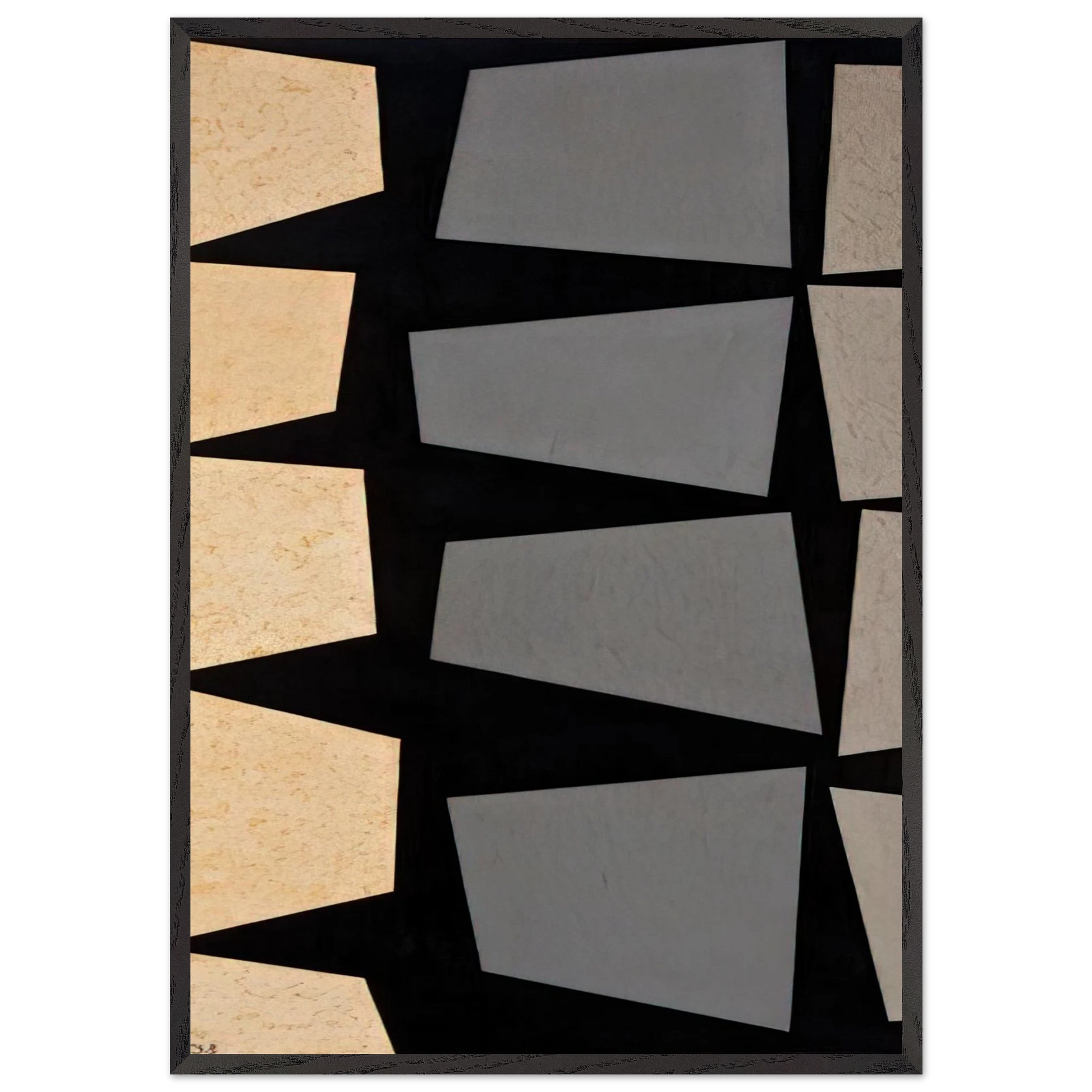 Untitled - 1958 N4 - Karl Benjamin Framed Art Print – Black Wooden Frame - Default Title - -Framed Art Print