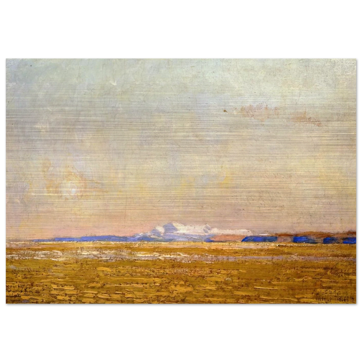 Moonrise at Sunset, Harney Desert - Childe Hassam Brushed Aluminum Print - 70x100 cm / 28x40 inches | Childe Hassam Aluminum Print | Childe Hassam Prints