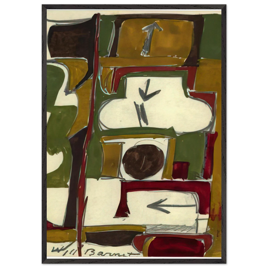 Untitled - 1956 N4 - Will Barnet Framed Art Print – Black Wooden Frame - Default Title - -Framed Art Print