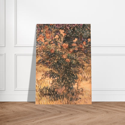 Oleanders, the Hospital Garden at Saint-Remy - Vincent van Gogh Brushed Aluminum Print - 70x100 cm / 28x40 inches | Vincent van Gogh Aluminum Print | Vincent van Gogh Prints