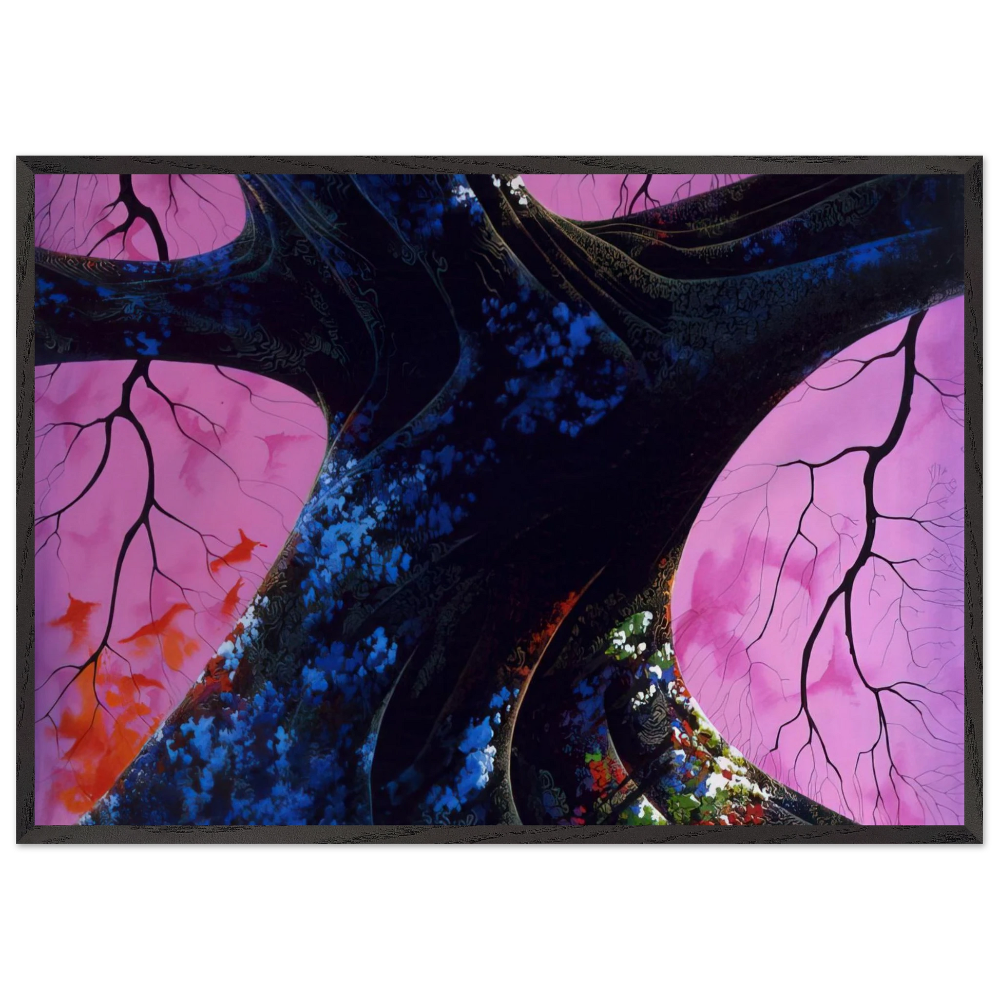 Giant Oak - Eyvind Earle Framed Art Print – Black Wooden Frame - Default Title - -Framed Art Print