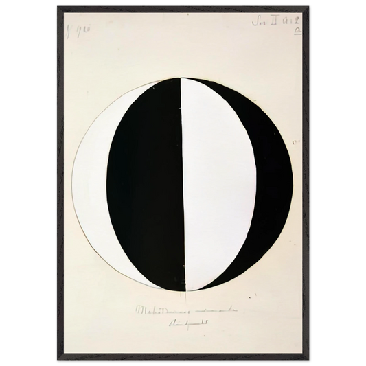 THE MAHATMAS PRESENT STANDING POINT SERIES II NO 2A 1920 - Hilma af Klint Framed Art Print – Black Wooden Frame - Default Title - -Framed Art Print