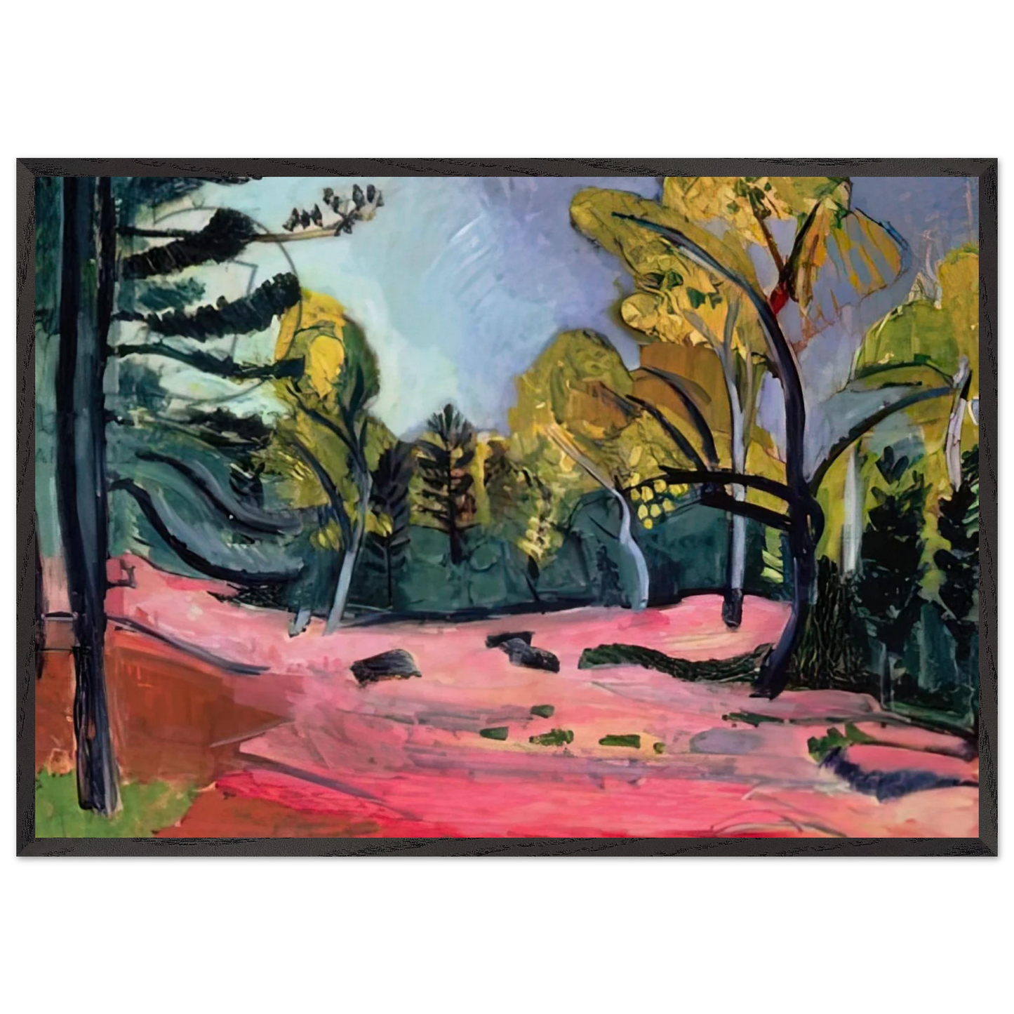 LANDSCAPE 1909 - Henri Matisse Framed Art Print – Black Wooden Frame - Default Title - -Framed Art Print