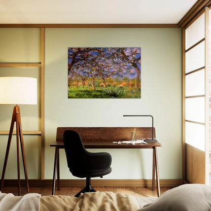 Giverny in Springtime - claude monet Brushed Aluminum Print - 70x100 cm / 28x40 inches | claude monet Aluminum Print | claude monet Prints