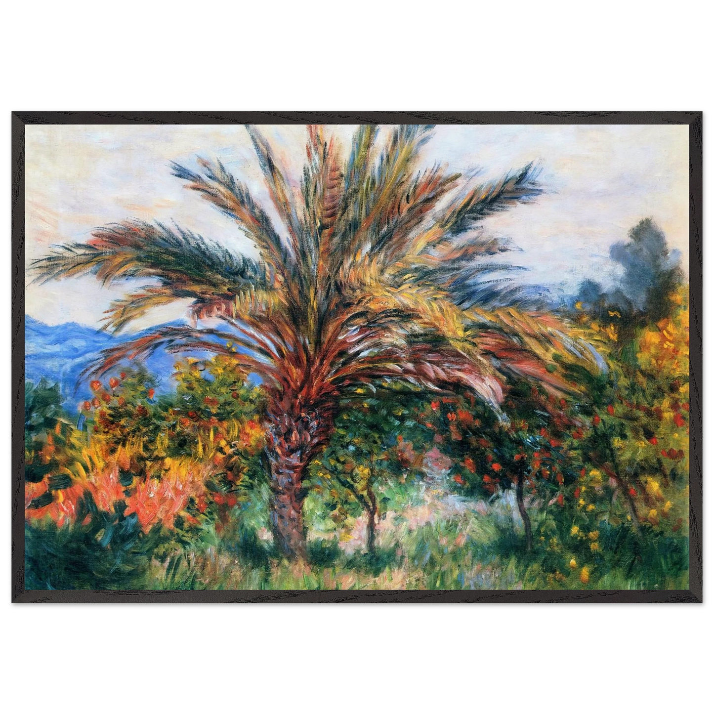 Palm Tree at Bordighera - claude monet Framed Art Print – Black Wooden Frame - Default Title - -Framed Art Print