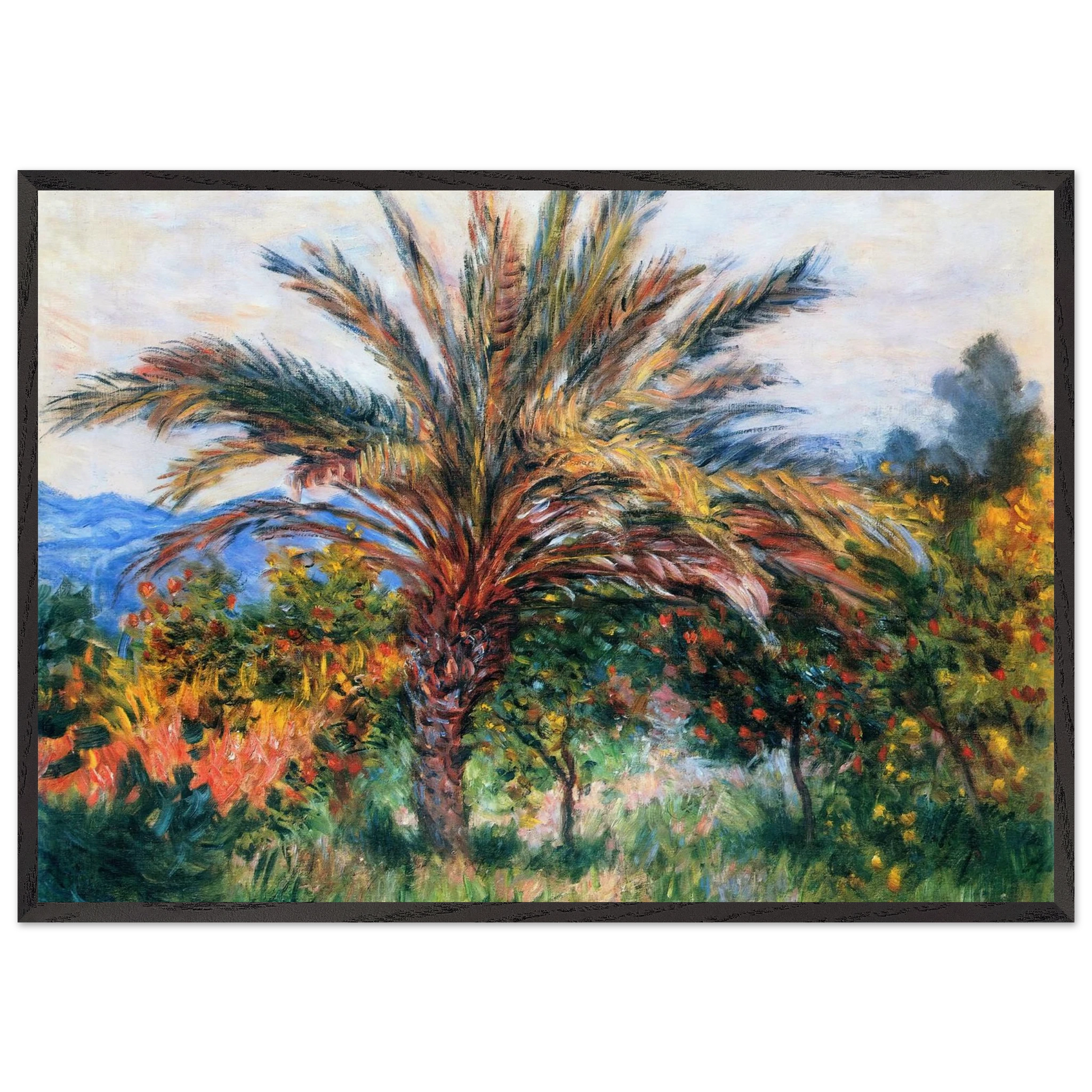 Palm Tree at Bordighera - claude monet Framed Art Print – Black Wooden Frame - Default Title - -Framed Art Print