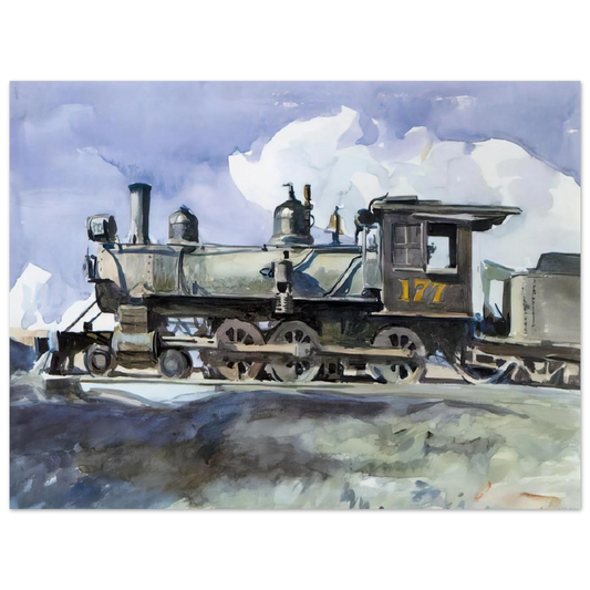 Edward Hopper - D. and R. G. Locomotive Fine Art Poster - 13x18 cm / 5x7 inches
