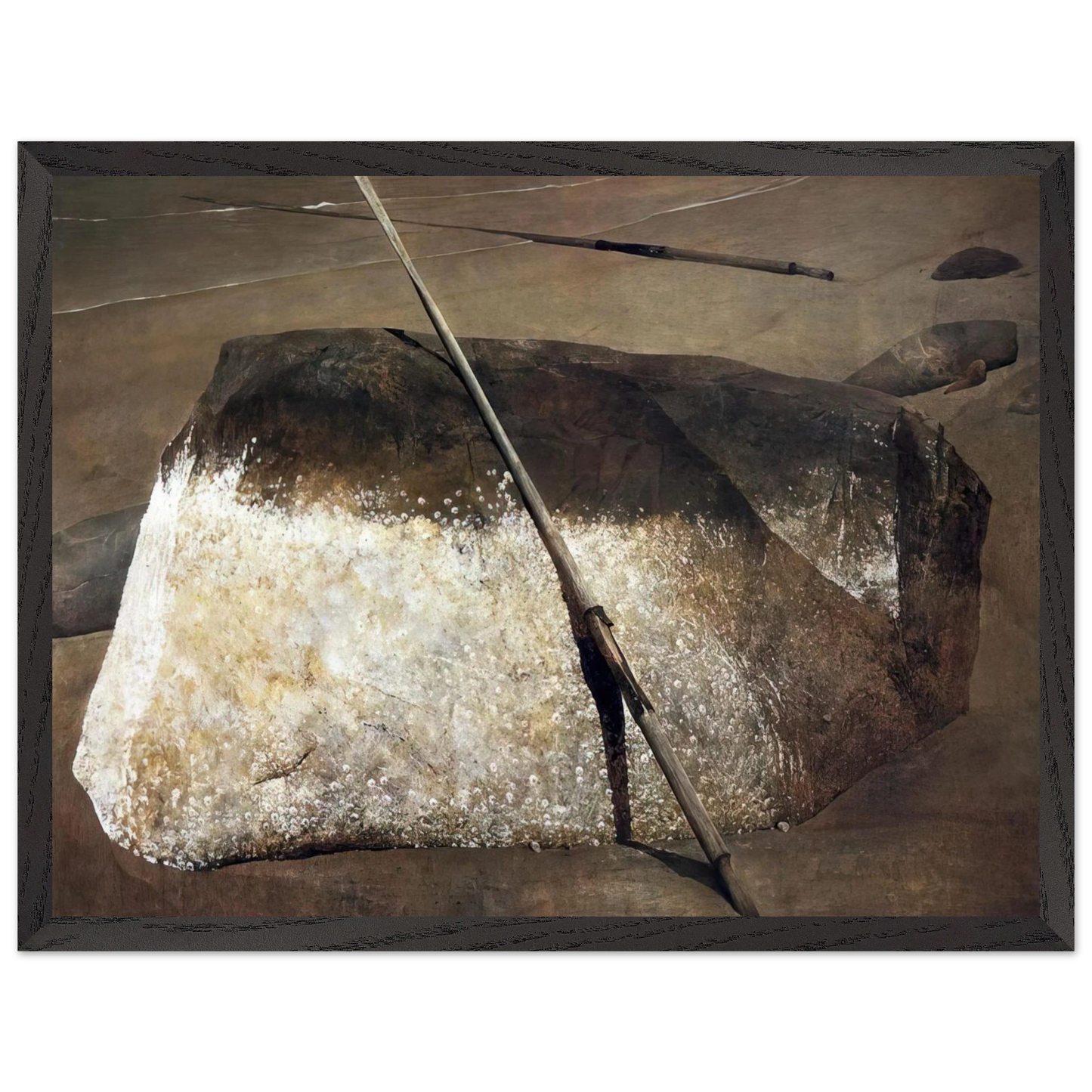 Andrew Wyeth - NOT DETECTED 38 Wall Art - 21x29.7 cm / 8x12" - Premium Wooden Framed Poster With Fine Art Paper - White frame