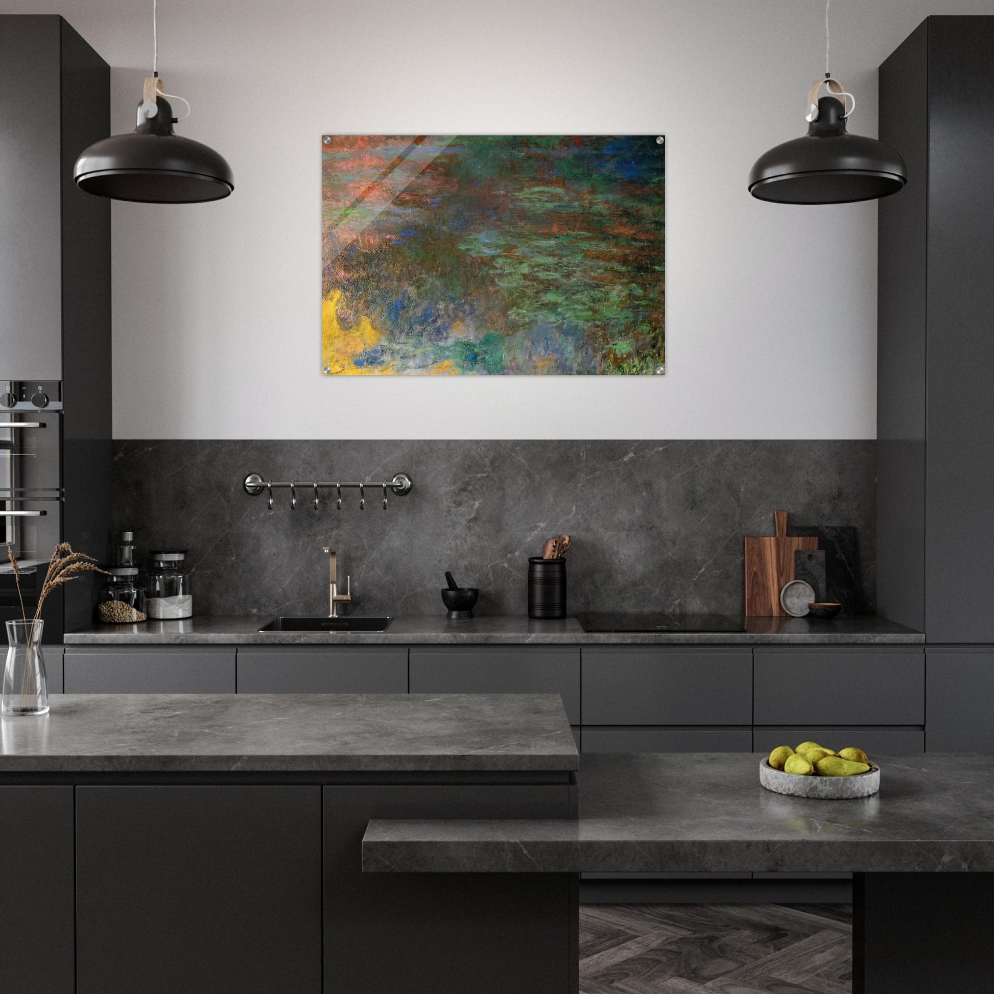 Water Lily Pond, Evening right panel - claude monet Acrylic Print - 70x100 cm / 28x40″ inches | claude monet Wall Art | claude monet Prints