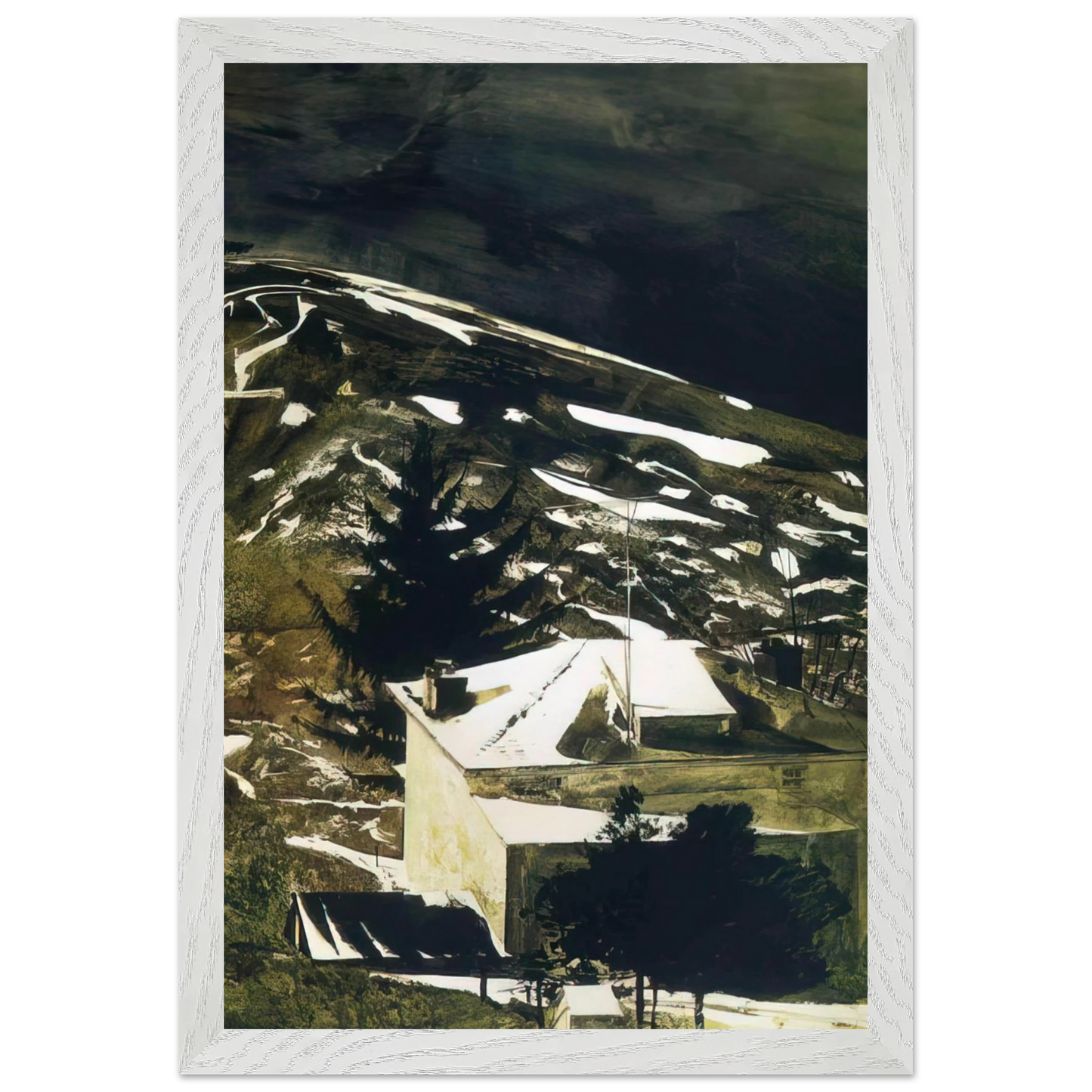 Andrew Wyeth - WOLF MOON 1975 Wall Art - 21x29.7 cm / 8x12" - Premium Wooden Framed Poster With Fine Art Paper - Wood frame
