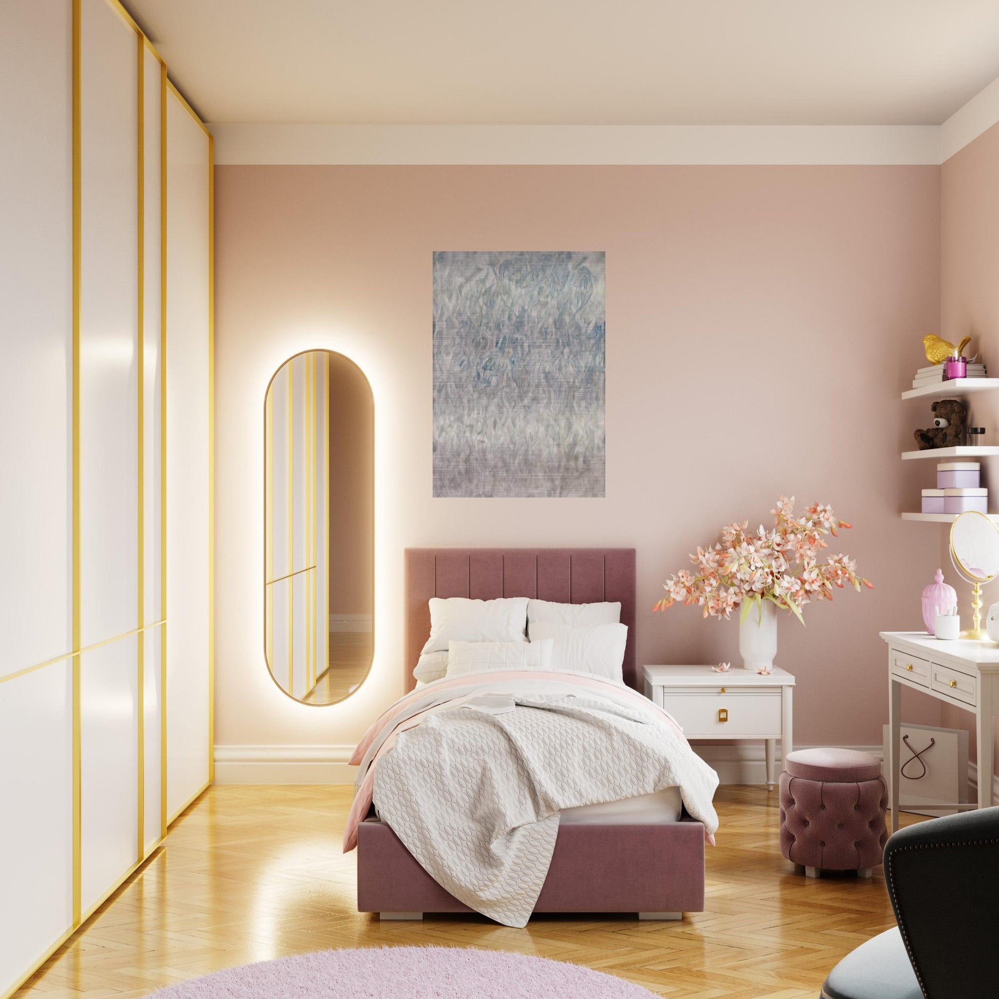 Amerika  Grey Blue  - Sam Francis Brushed Aluminum Print - 70x100 cm / 28x40 inches | Sam Francis Aluminum Print | Sam Francis Prints