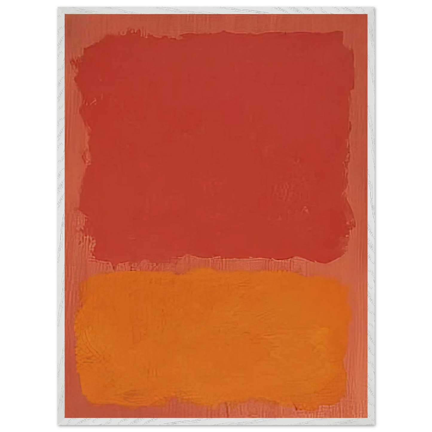 Mark Rothko - Untitled Red and Orange on Salmon - 1969 Wall Art - 21x29.7 cm / 8x12" - Premium Wooden Framed Poster With Fine Art Paper - White frame