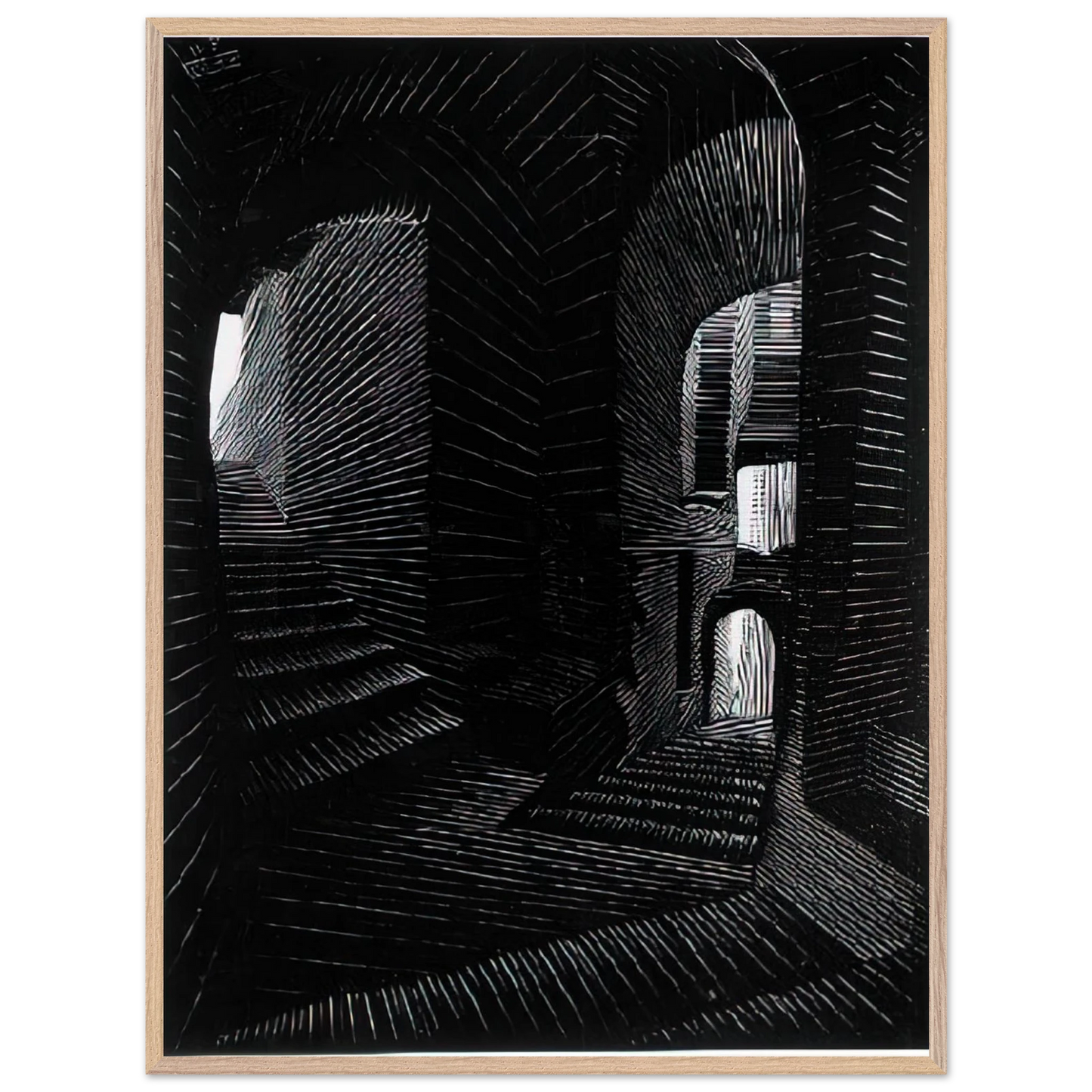 MC Escher - COVERED ALLEY IN ATRANI Wall Art - 60x80 cm / 24x32 inches - Fine Art Poster - -