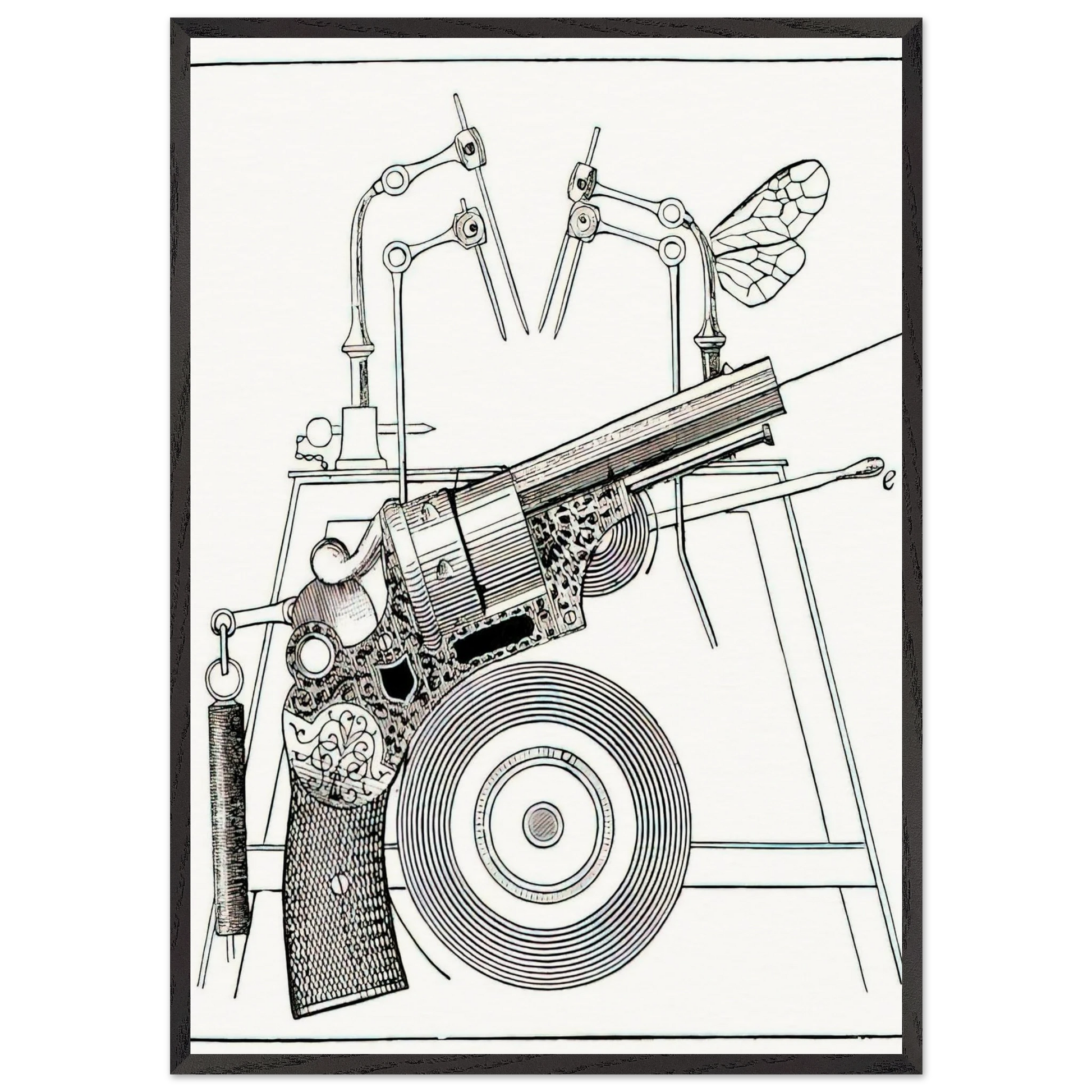 The Harmonious Fagot Illustration for The Misfortunes of the Immortals - Max Ernst Framed Art Print – Black Wooden Frame - Default Title - -Framed Art Print