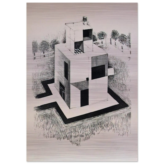 Haus Des Weissen Mannes - 1924 - Johannes Itten Brushed Aluminum Print - 70x100 cm / 28x40 inches | Johannes Itten Aluminum Print | Johannes Itten Prints