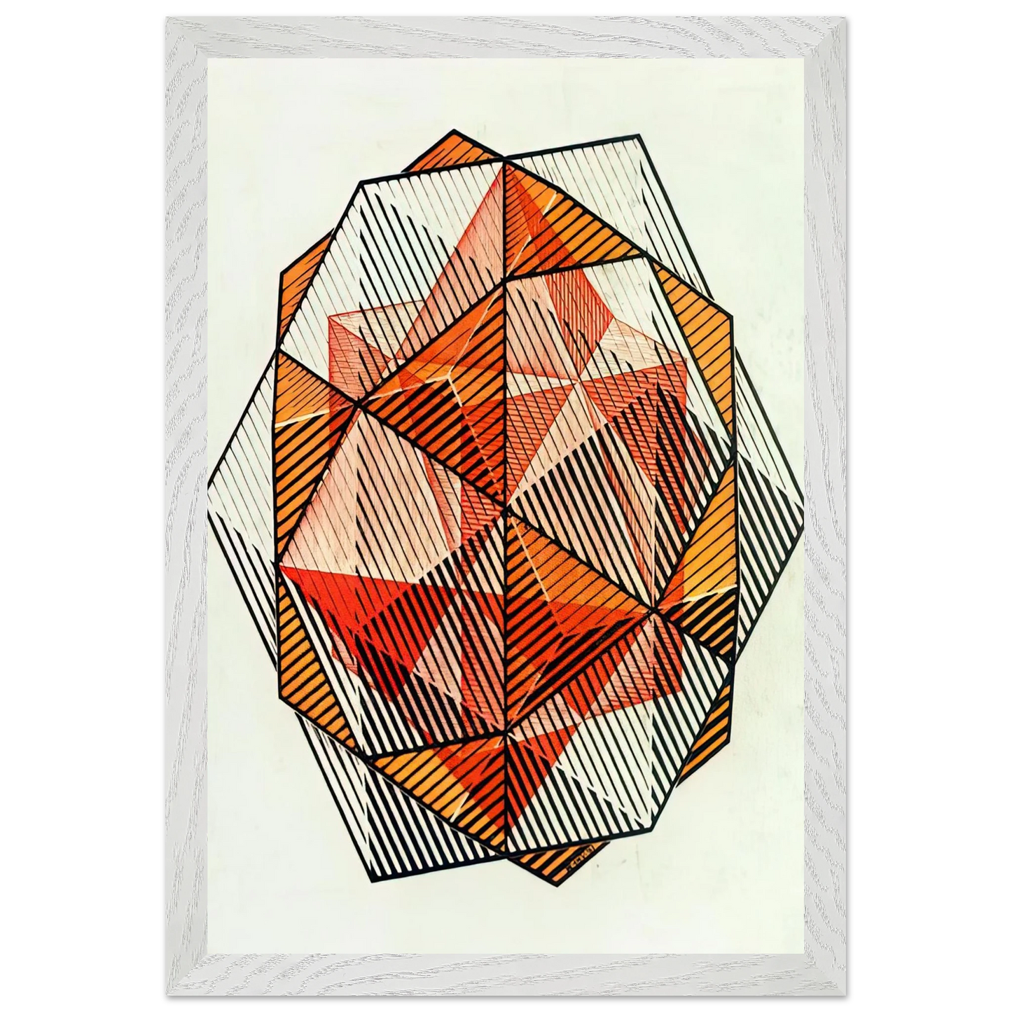 MC Escher - FOUR REGULAR SOLIDS Wall Art - 21x29.7 cm / 8x12" - Premium Wooden Framed Poster With Fine Art Paper - Black frame