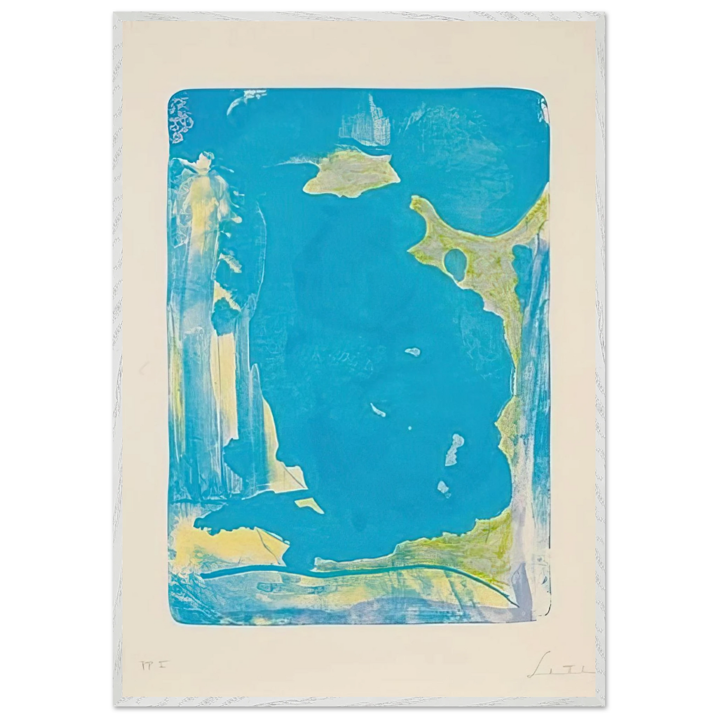 Helen Frankenthaler - Reflections IV - 1995 Wall art - 45x60 cm / 18x24 Inches - Premium Wooden Framed Poster With Fine Art Paper - White frame