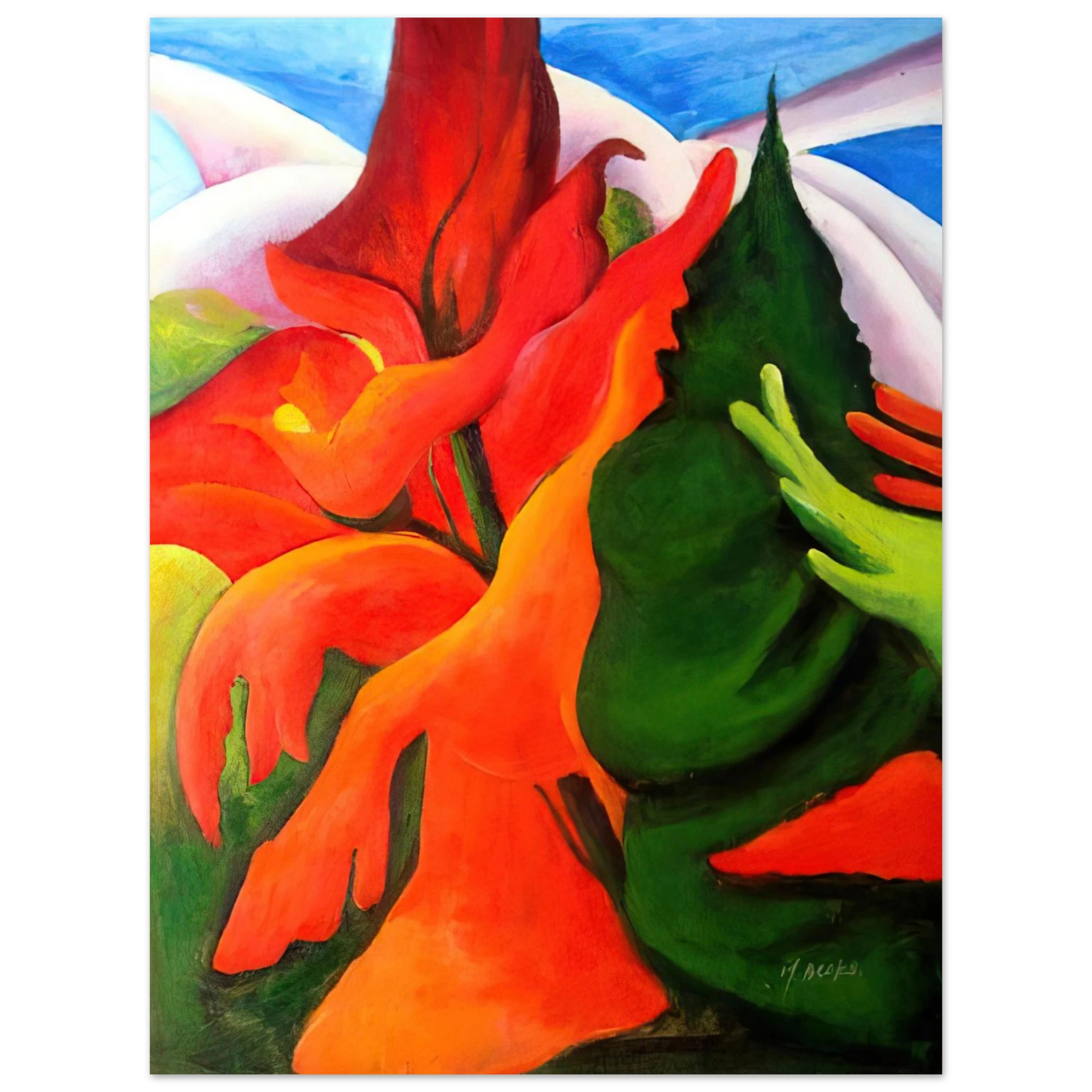 Georgia O'Keeffe - Melting Volcano Fine Art Poster - 13x18 cm / 5x7 inches