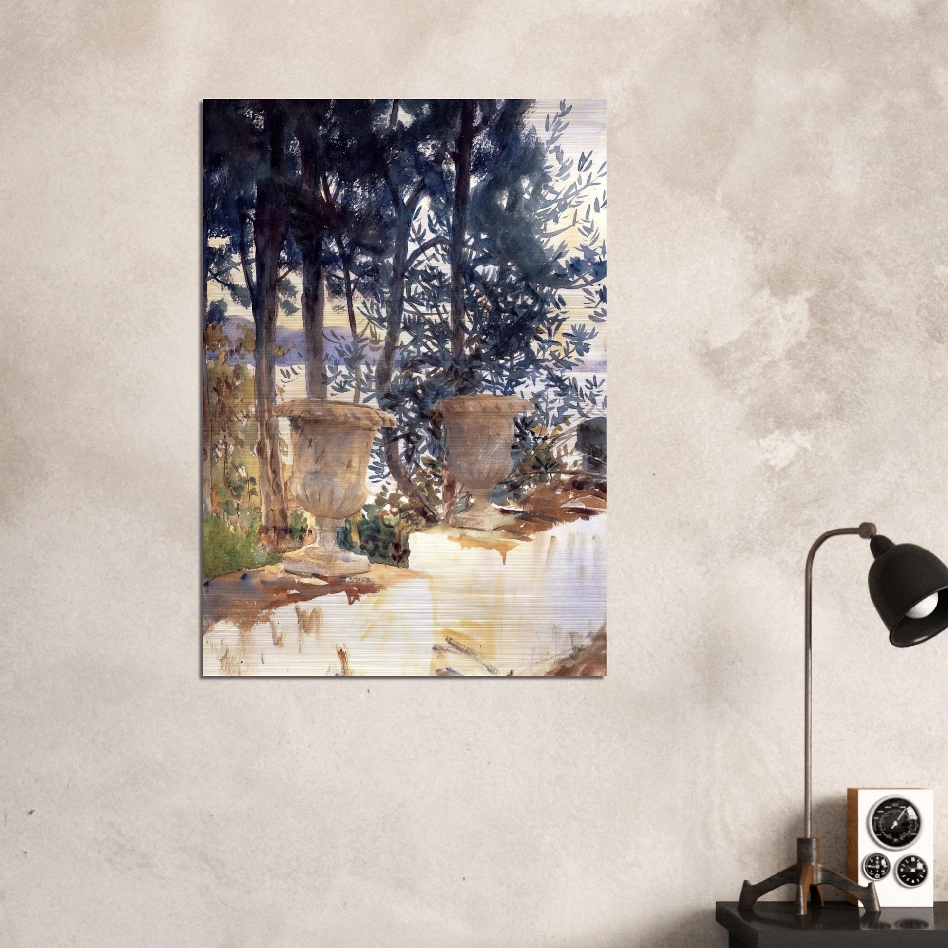 Corfu The Terrace - John Singer Sargent Brushed Aluminum Print - 70x100 cm / 28x40 inches | John Singer Sargent Aluminum Print | John Singer Sargent Prints