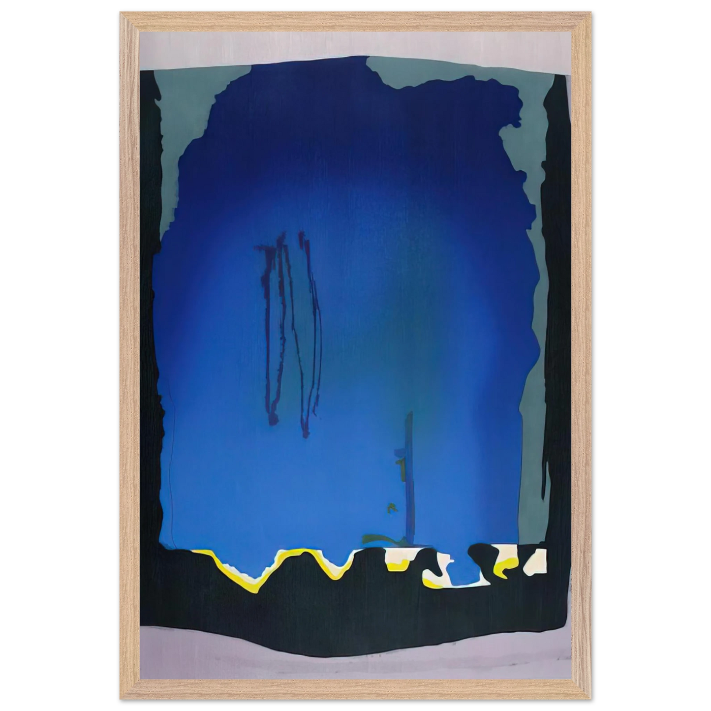Helen Frankenthaler - Freefall - 1992 Wall art - 60x80 cm / 24x32 inches - Premium Wooden Framed Poster With Fine Art Paper - Wood frame