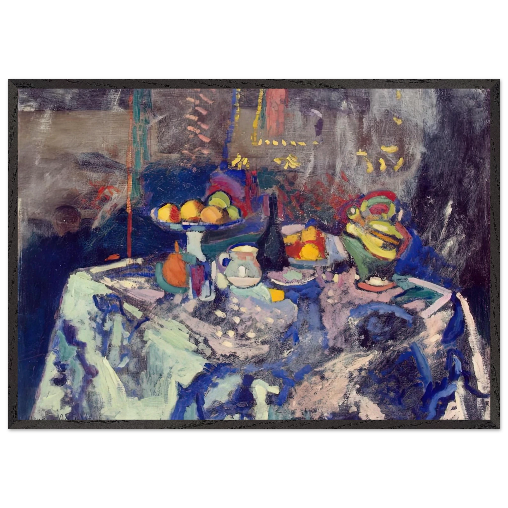 VASE BOTTLE AND FRUIT 1906 - Henri Matisse Framed Art Print – Black Wooden Frame - Default Title - -Framed Art Print