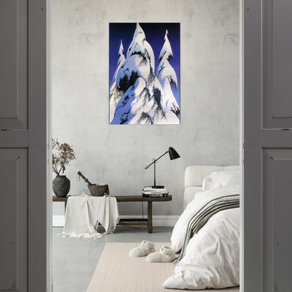 Snow Trees - Eyvind Earle Brushed Aluminum Print - 70x100 cm / 28x40 inches | Eyvind Earle Aluminum Print | Eyvind Earle Prints